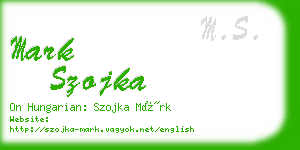 mark szojka business card